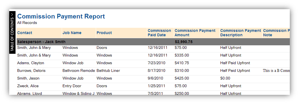Commission Payment Report Images